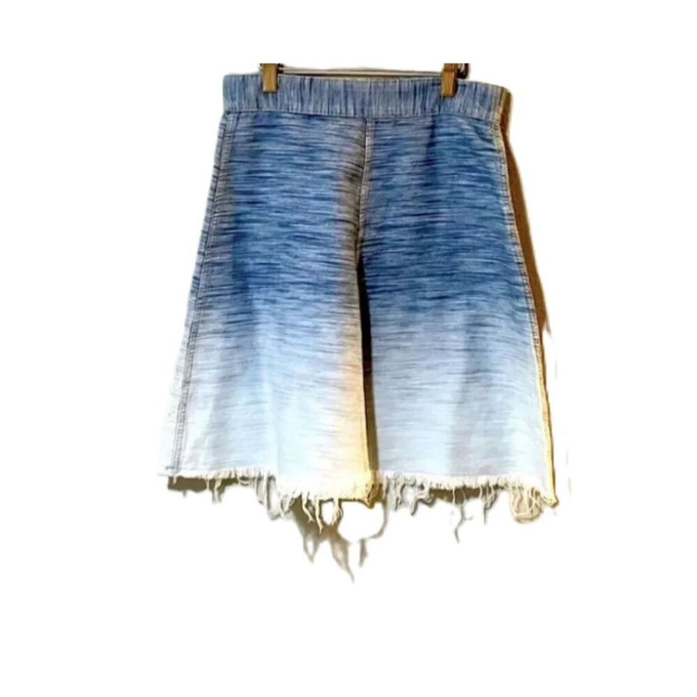 All Saints Jina Blue Ombre Denim Frayed Hem Skirt Size UK 4 US 0 EU 32